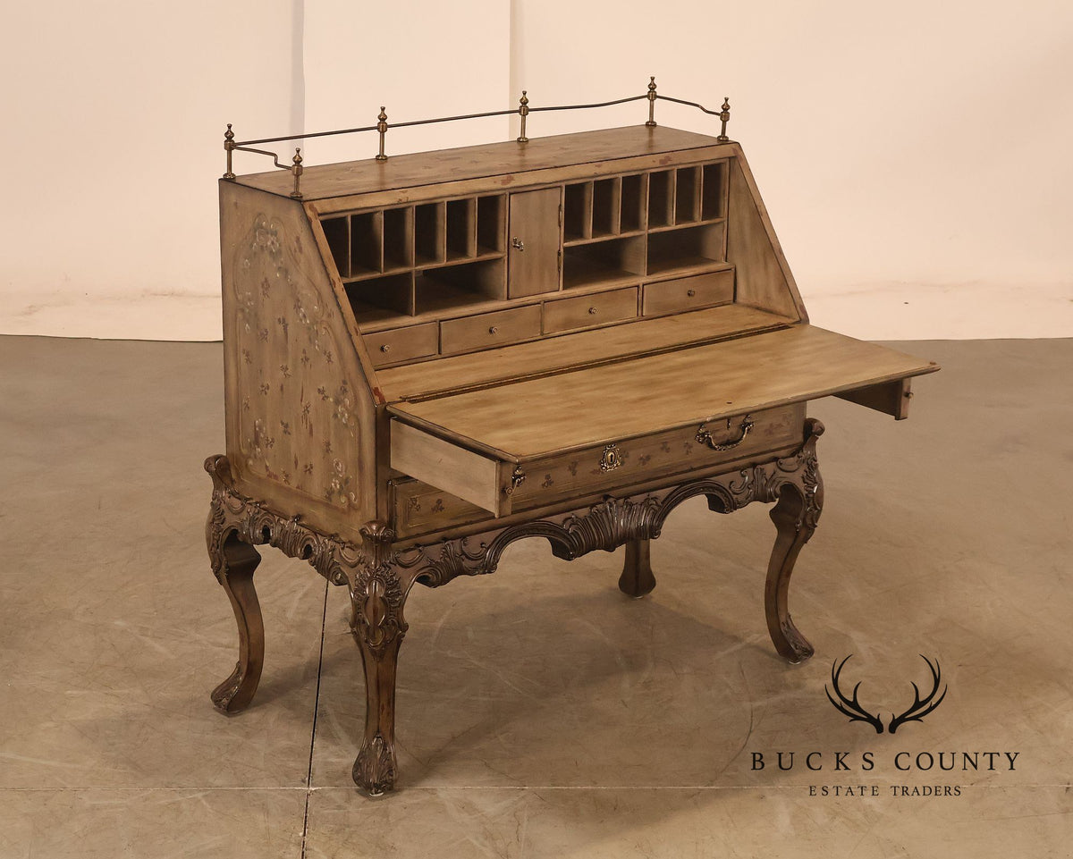Drexel Heritage Lillian August French Rococo Style Painted Secretary Desk