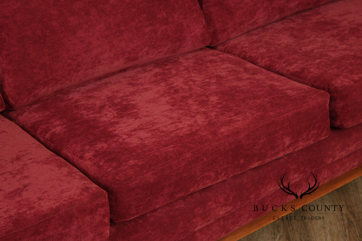 Edward Wormley Attributed Mid-Century Modern Three Cushion Sofa
