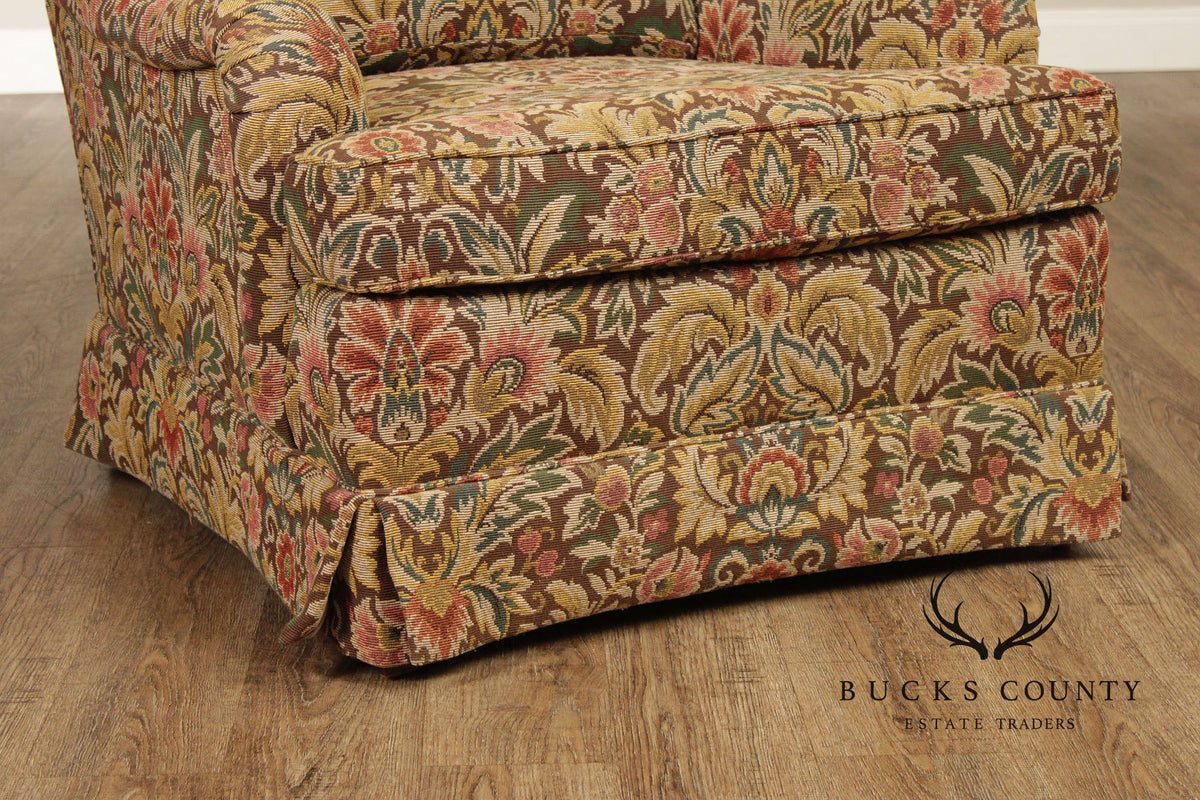 TRS Furniture Traditional Floral Upholstered Club Chair And Ottoman