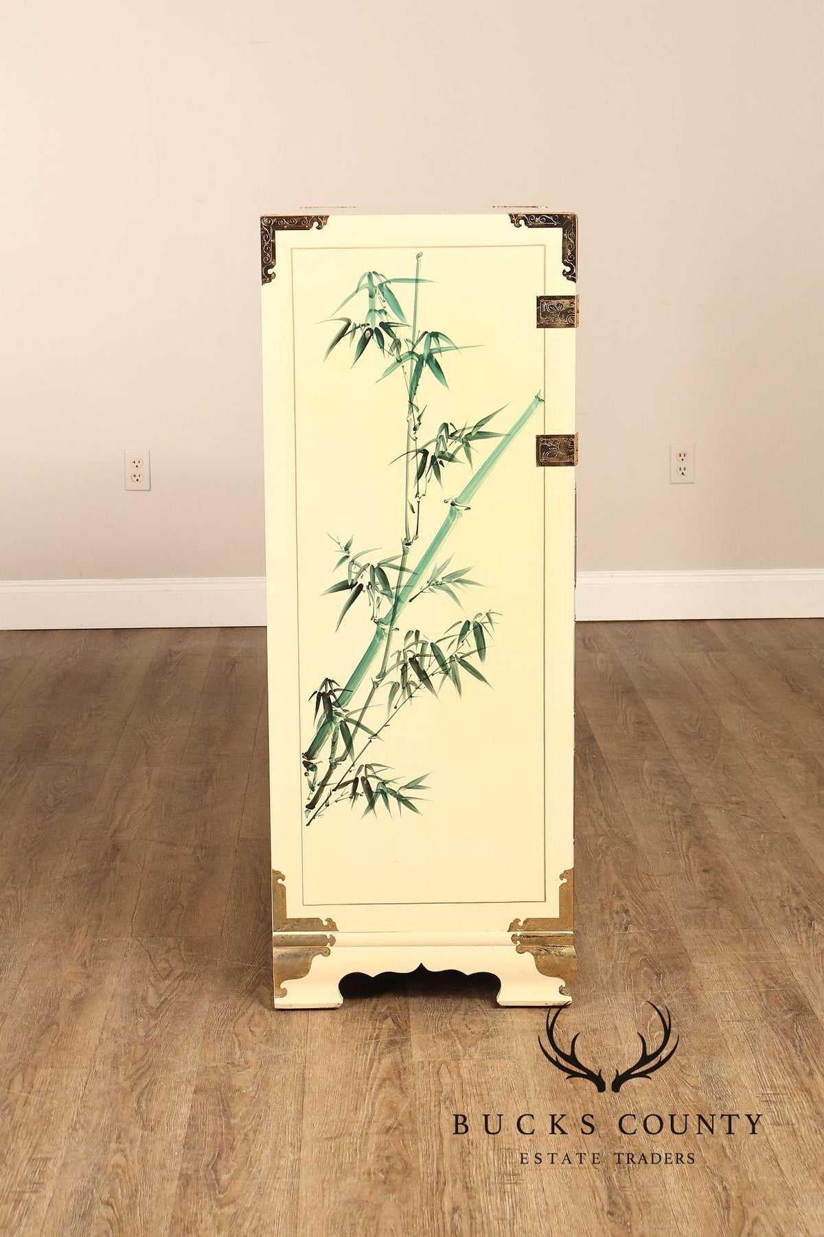 Chinoiserie Hand Painted Decorated Tall Chest