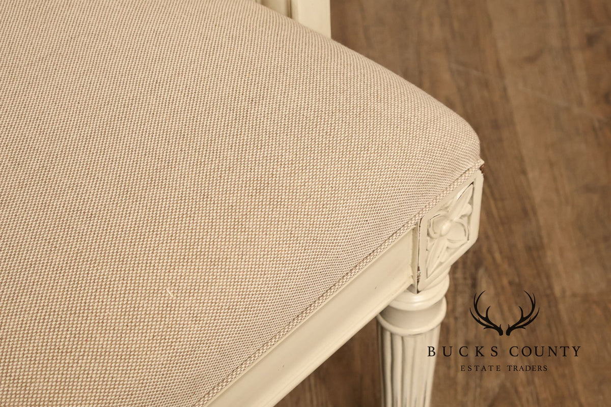 Alden Parkes Country French Louis XVI Style Caned Back Painted Settee