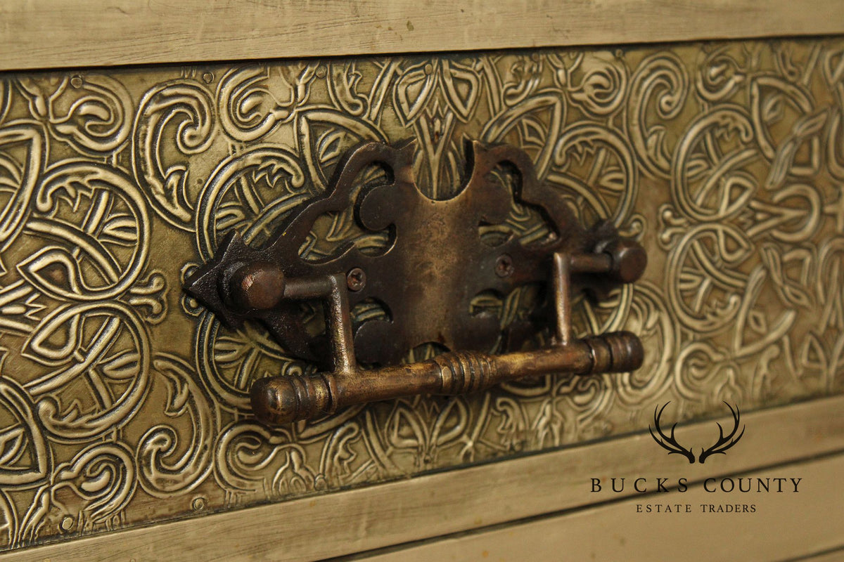Vintage Embossed Metal Chest of Drawers