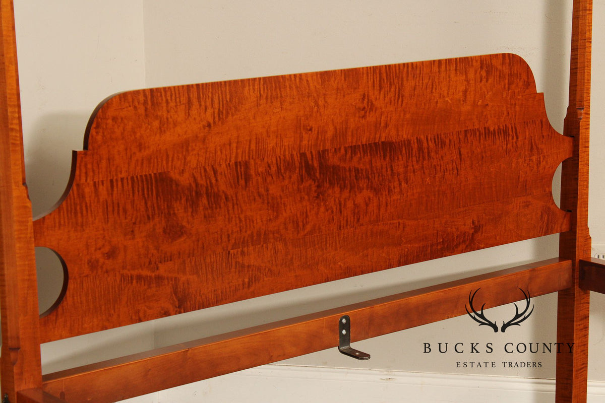 Eldred Wheeler Tiger Maple Queen Size Canopy Poster Bed