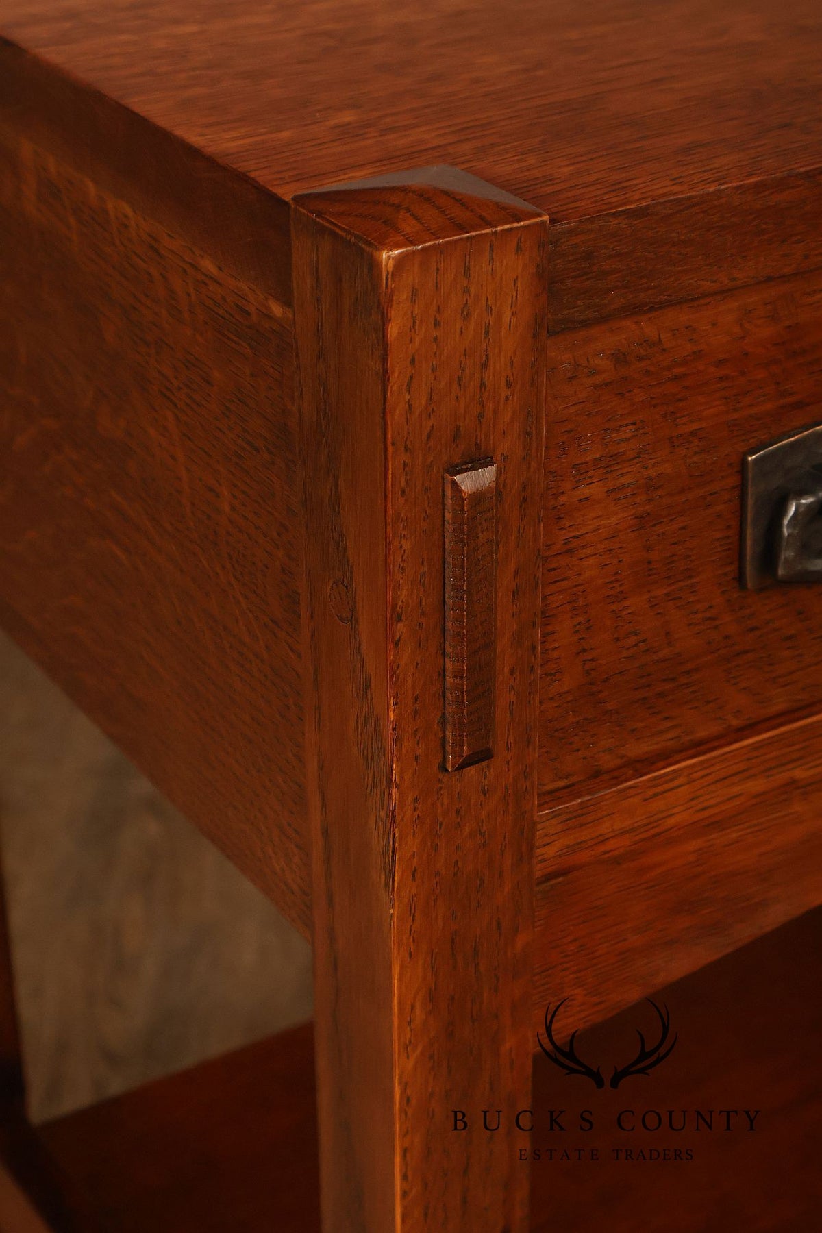 Stickley Mission Collection Pair of Oak One-Drawer Nightstands