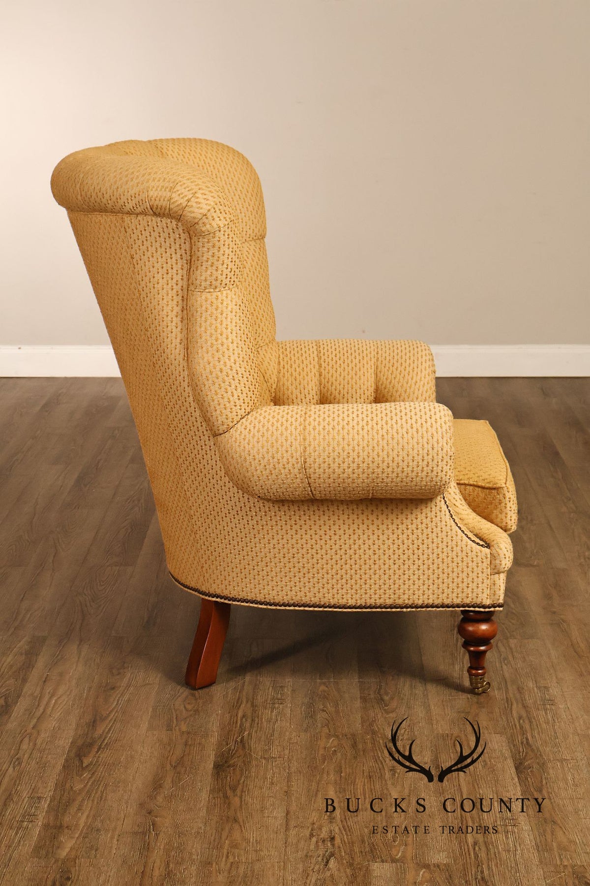 Robb & Stucky English Traditional Style Tufted Wing Chair