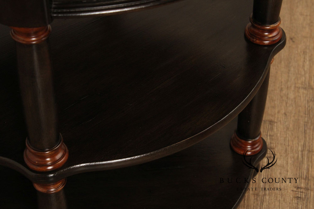 Hekman Round Two-Tone Three-Tier Library Side Table