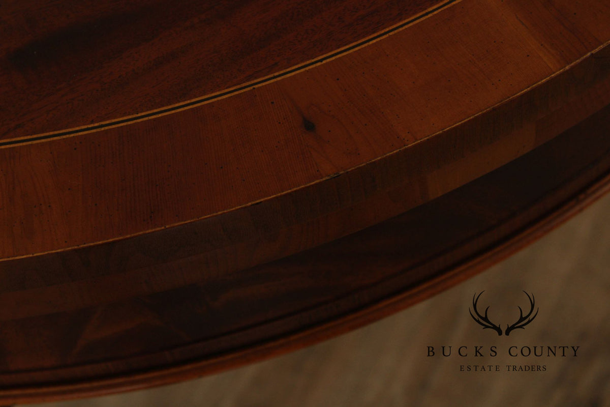 Hekman Federal Style Mahogany And Yew Wood Demilune Game Table