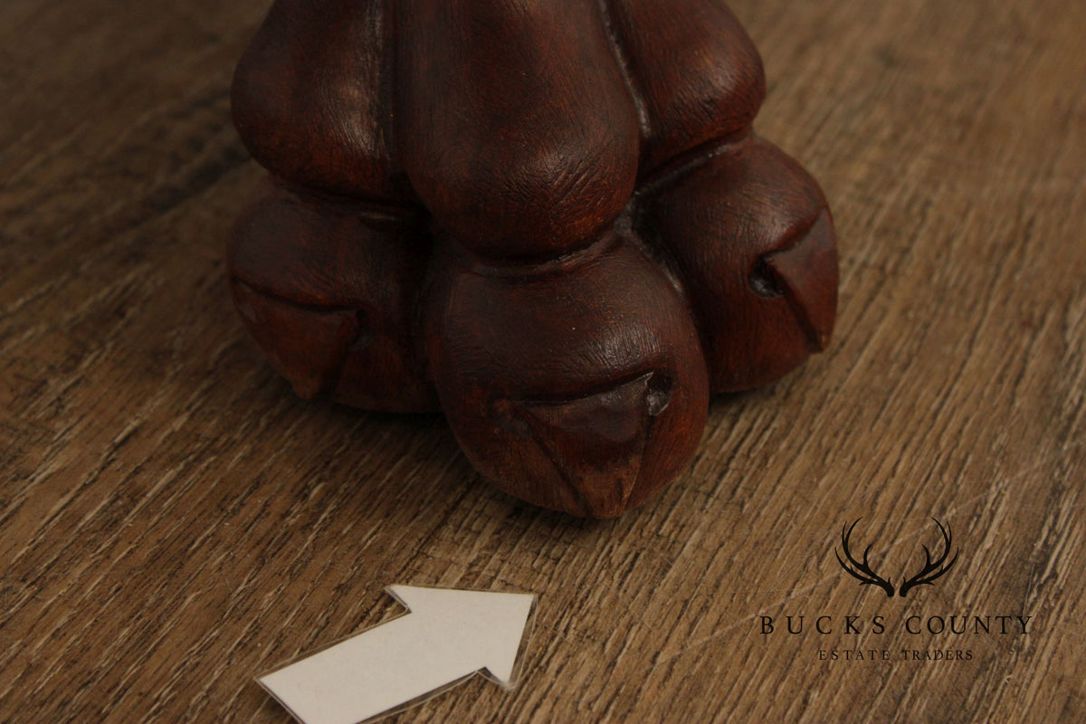Traditional Mahogany Pedestal Plant Stand with Claw Feet