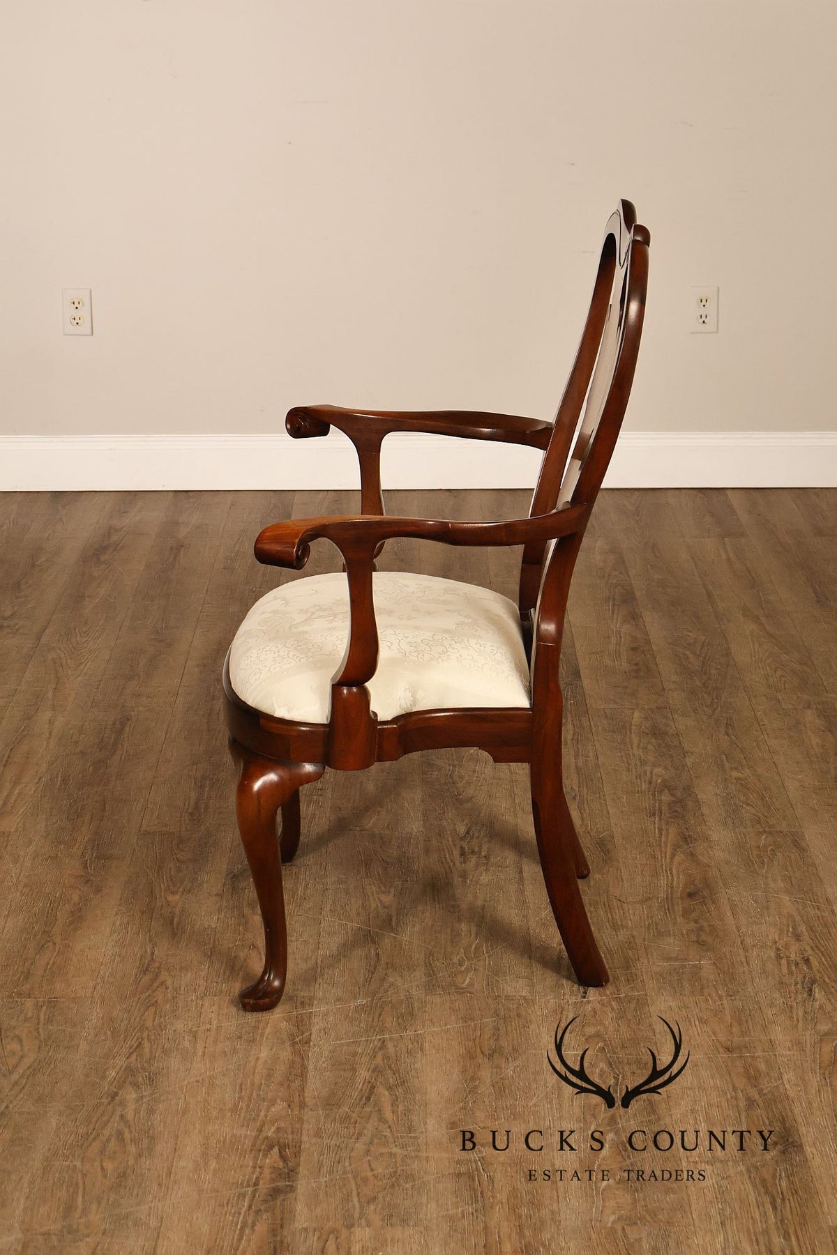 Saybolt Cleland Queen Anne Style Vintage Walnut Armchair