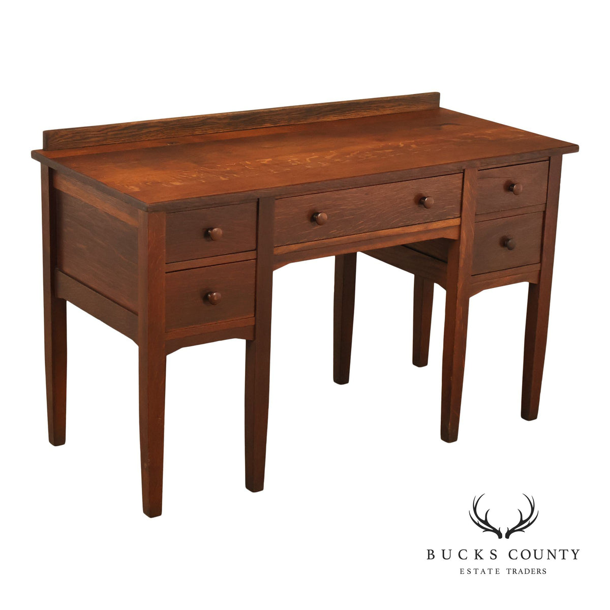 Antique Stickley Brothers Arts & Crafts Oak Vanity Desk