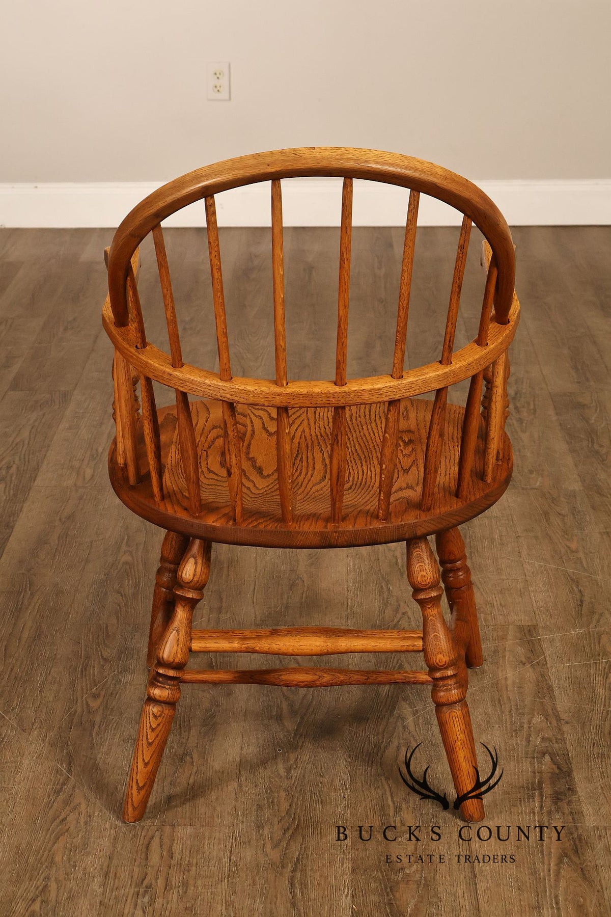 Vintage Pair of Oak Windsor Armchairs