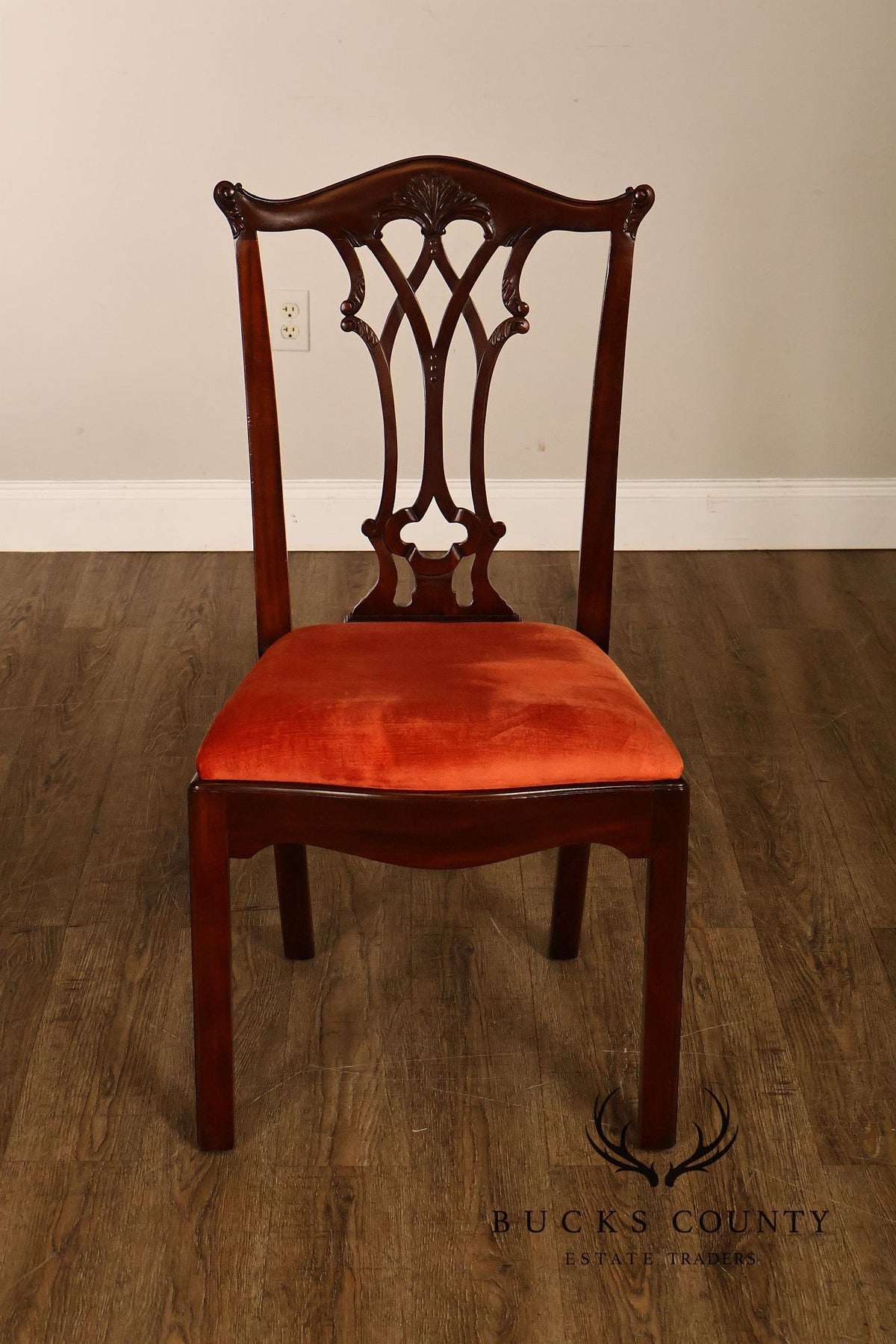 Maitland-Smith Set Of Eight Chippendale Style Mahogany Dining Chairs