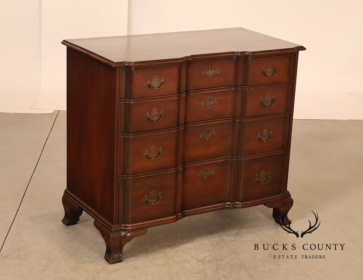 Kindel Chippendale Style Vintage Mahogany Block Front Chest Of Drawers