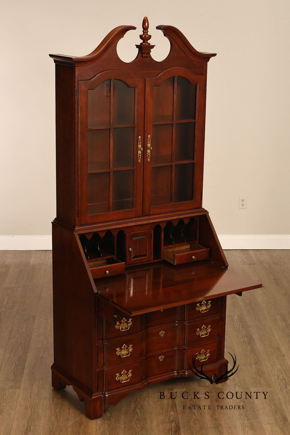 Pennsylvania House Chippendale Style Cherry Secretary Bookcase