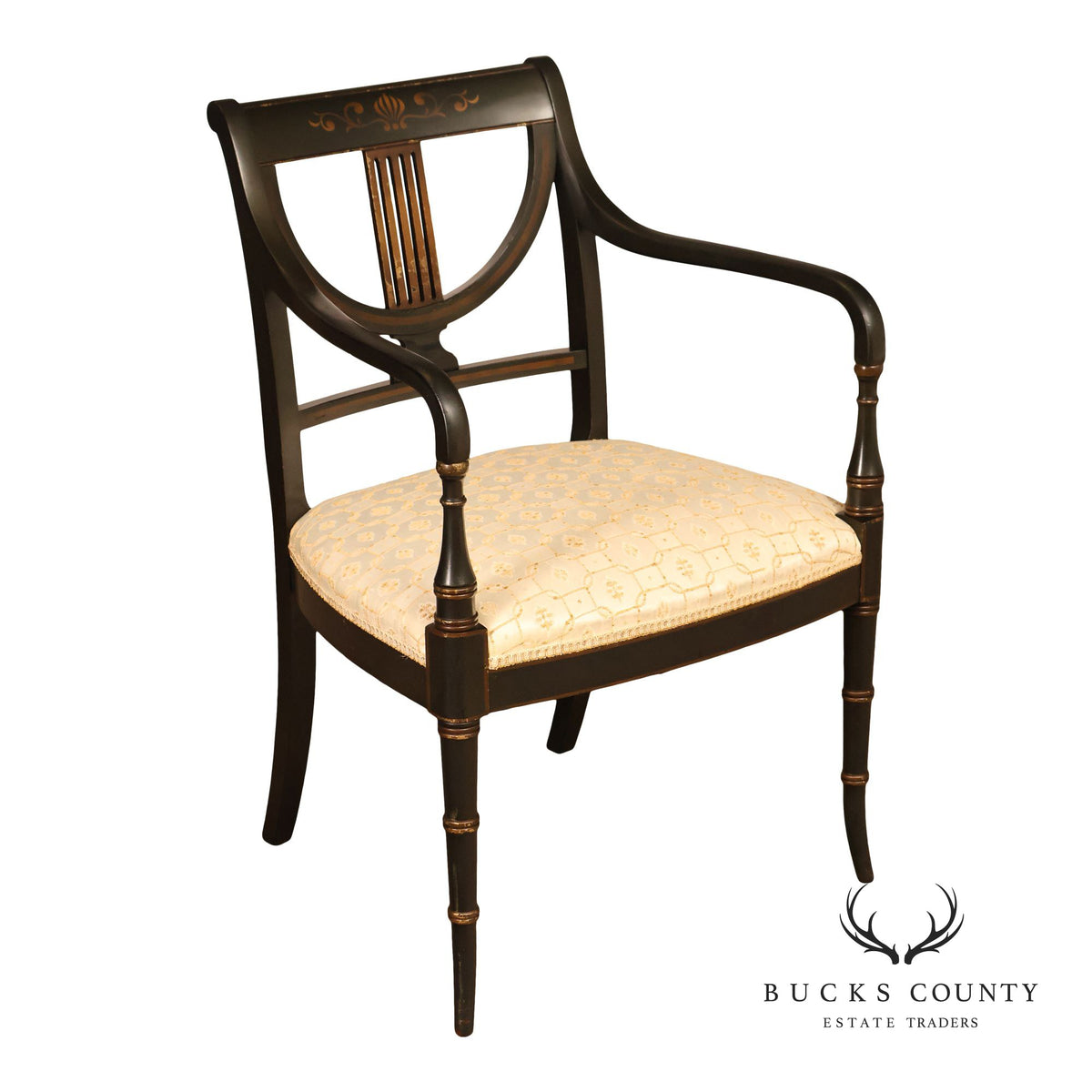 J. L. Pershing & Son Vintage Federal Style Painted Armchair