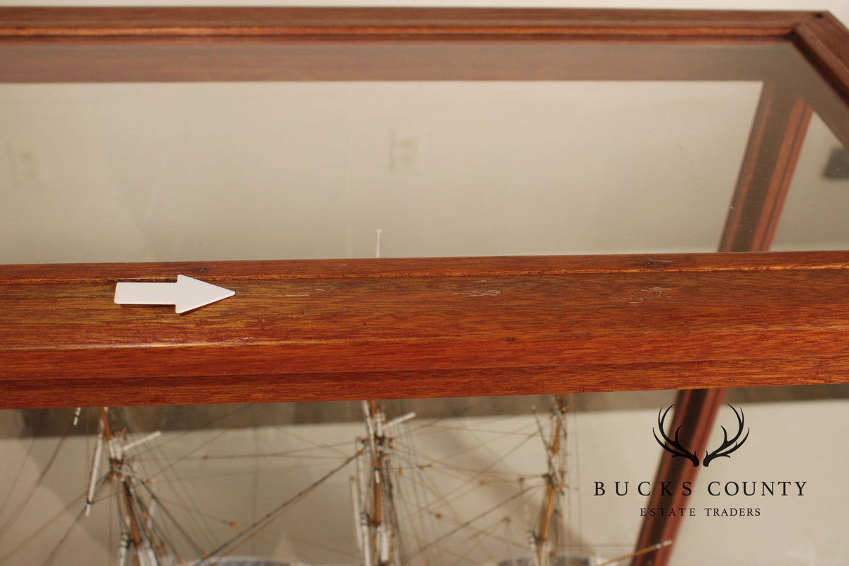 Model Ship 'Charles W. Morgan' In Wooden Display Case