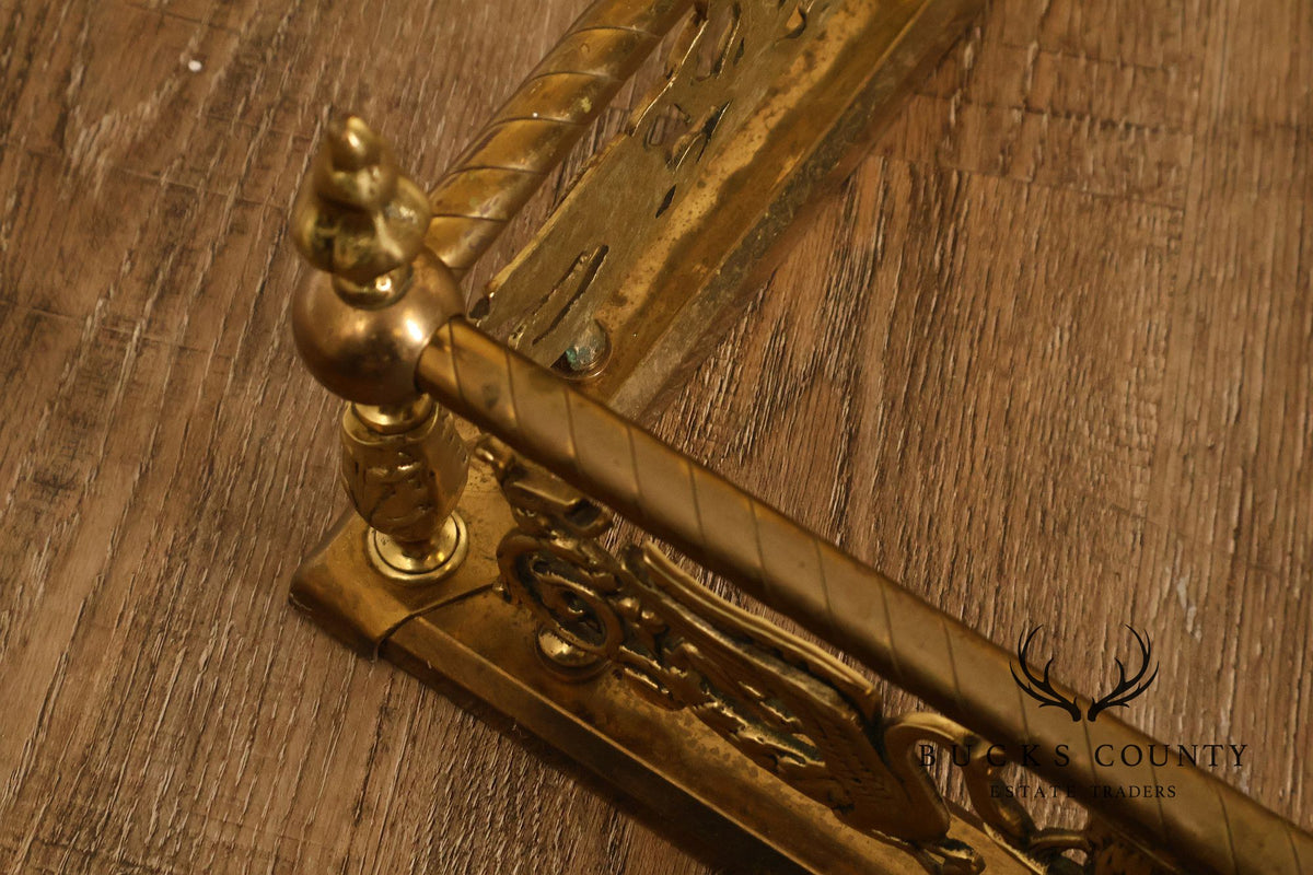 Neoclassical Style Brass Fireplace Fender