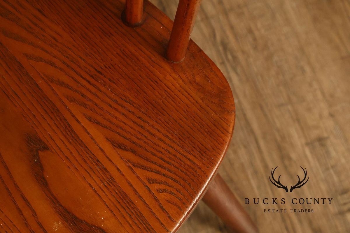 Claude Bunyard Design Set Of Four Windsor Style Oak Armchairs