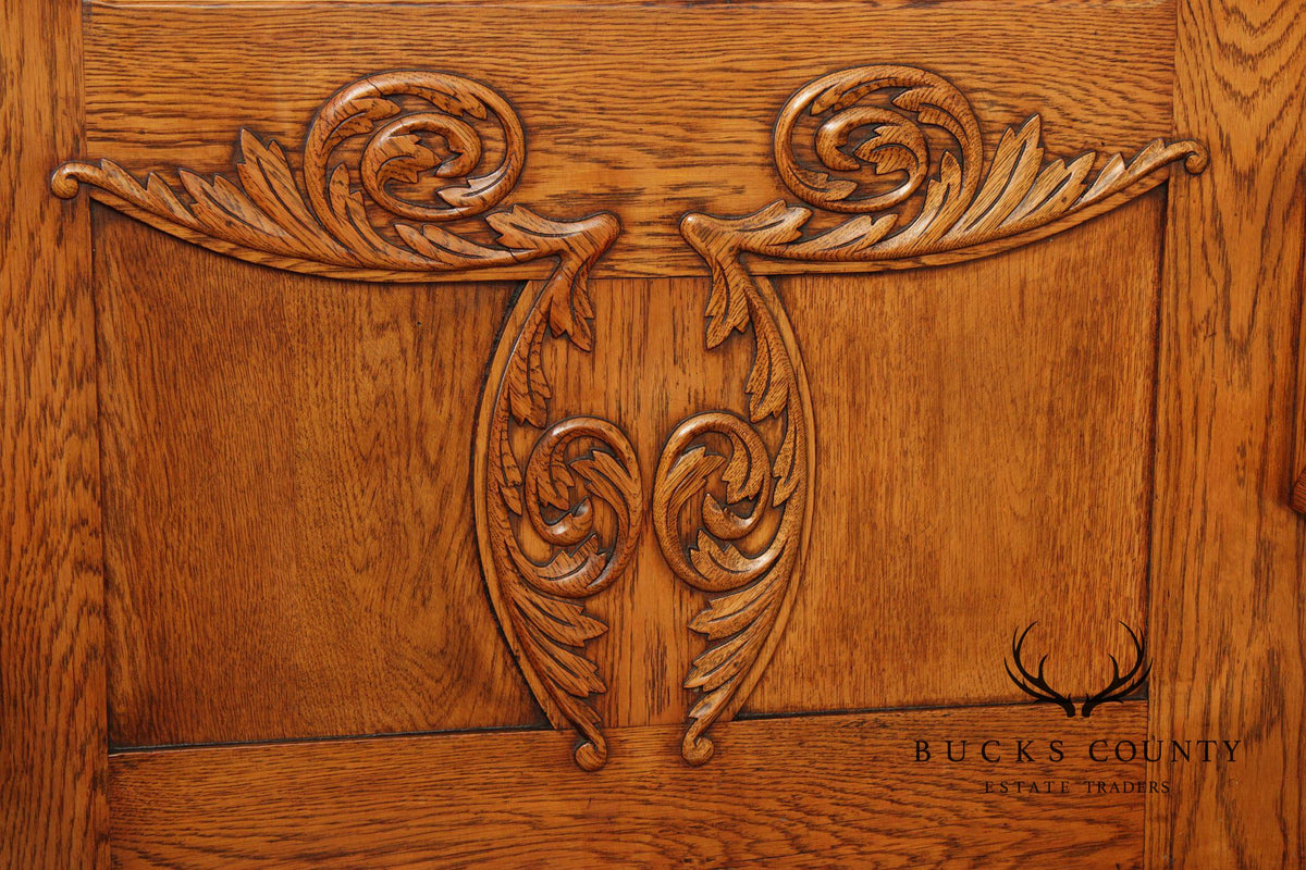 Antique Victorian Carved Oak Hall Tree