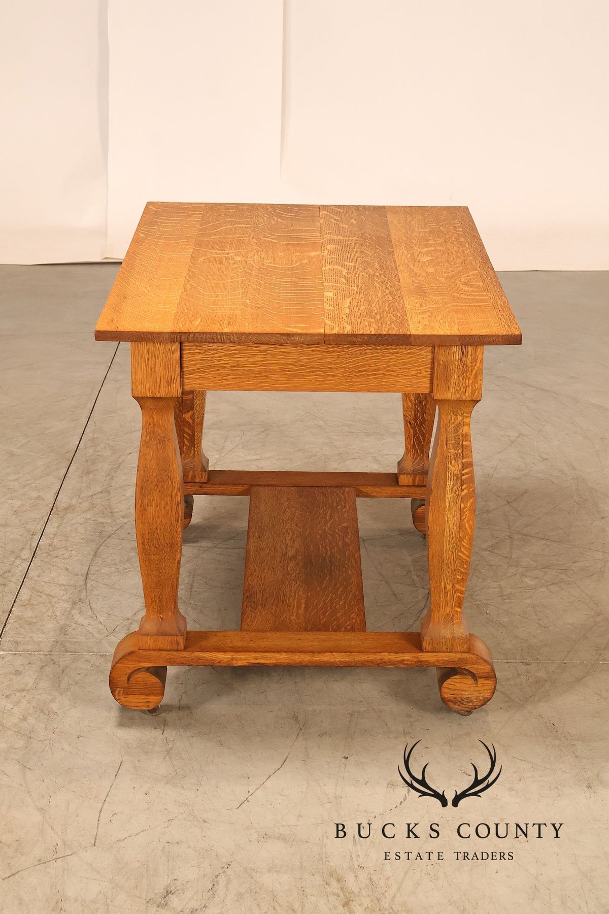 Empire Style Antique Oak Library Table
