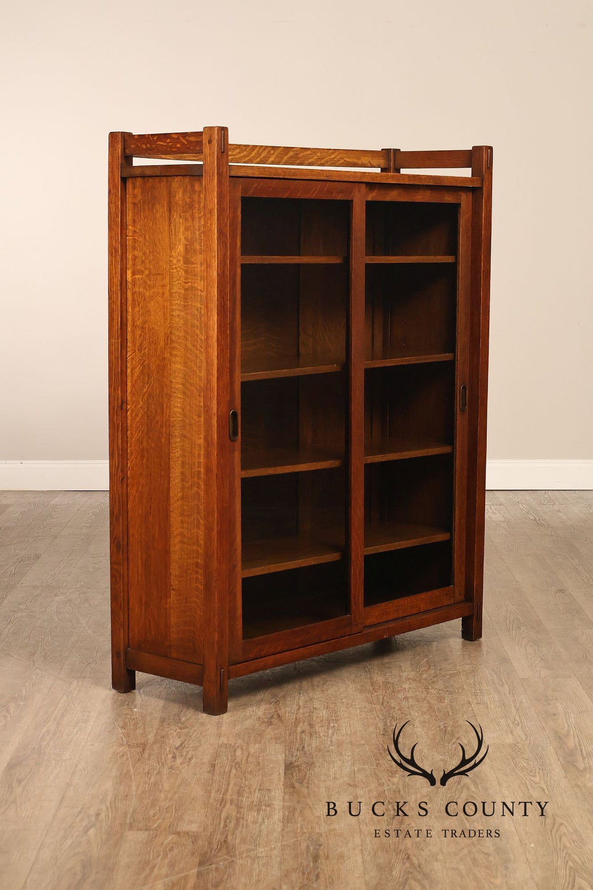 Harden Furniture Co. Antique Arts And Crafts Two Sliding-Door Bookcase