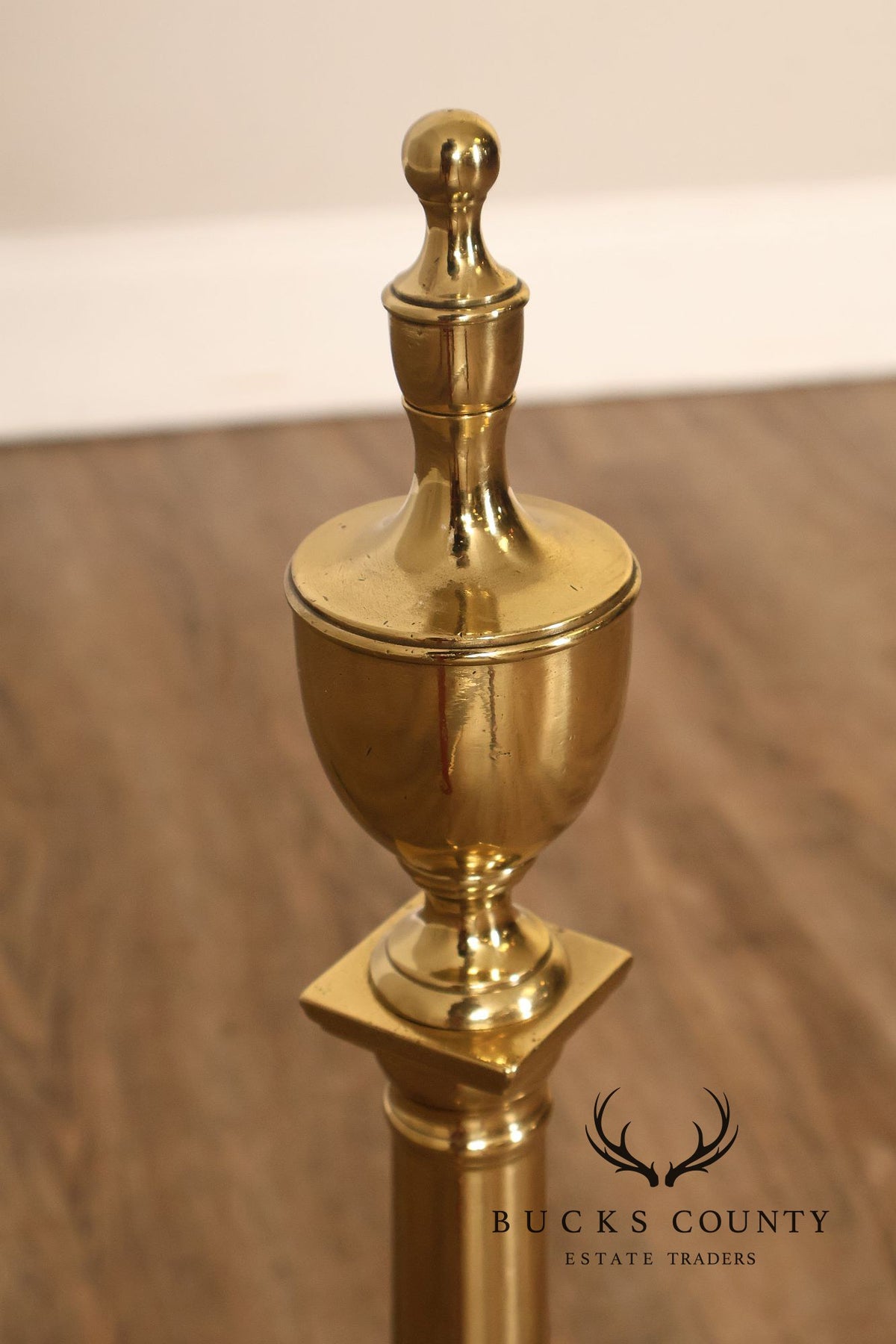 Federal Style Pair Of Brass Andirons