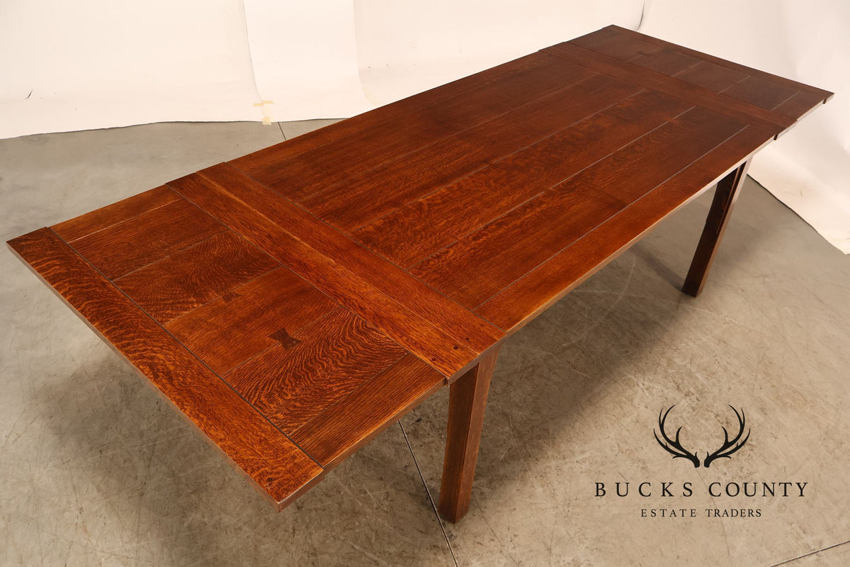 Stickley Mission Collection Oak Draw Top Extension Dining Table