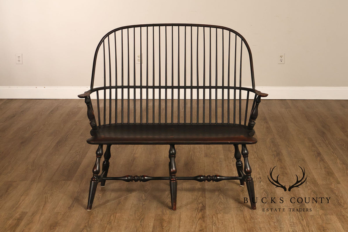 Custom Quality Black Painted Windsor Settee