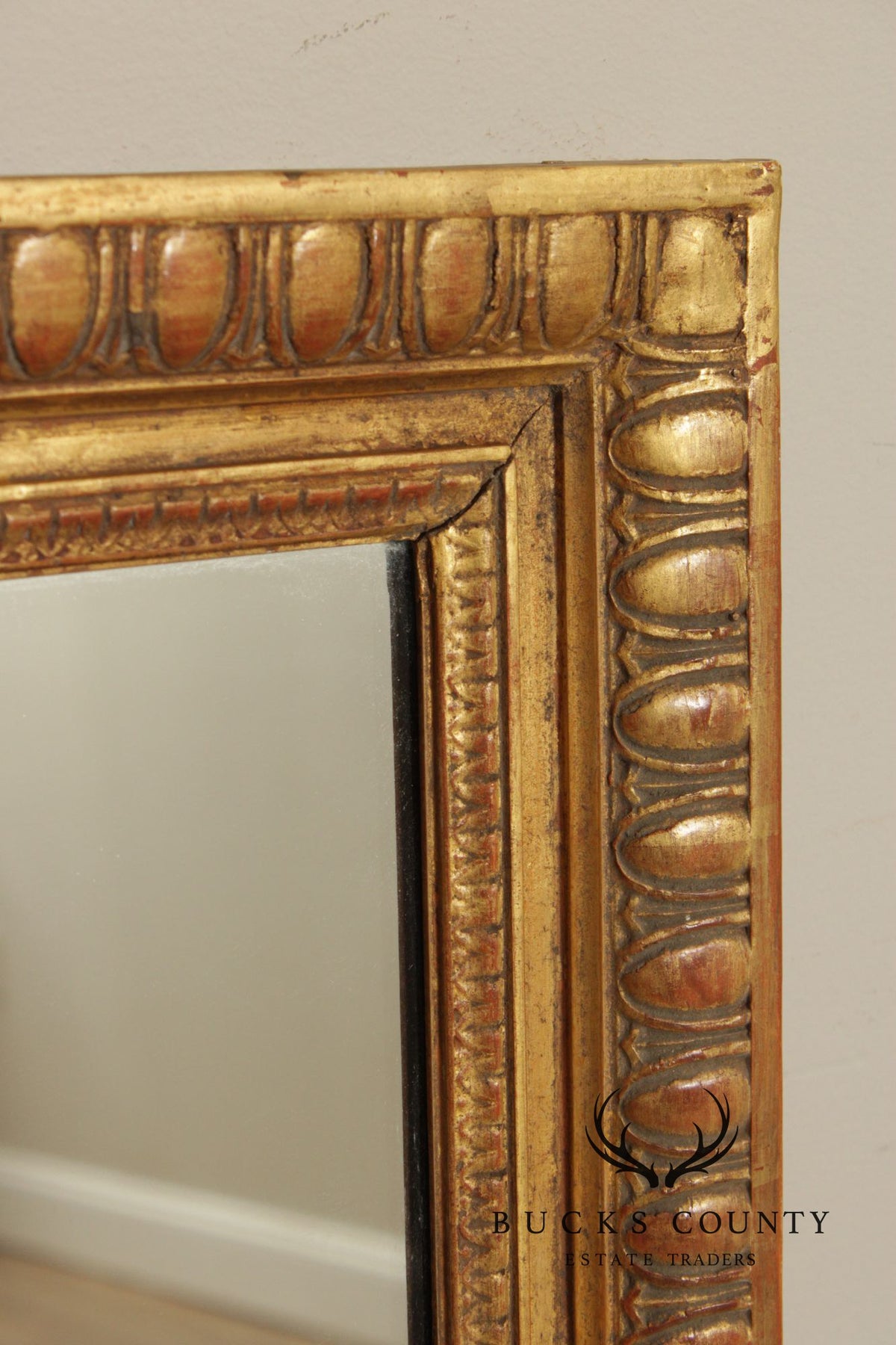 Vintage Giltwood Rectangular Carved Wall Mirror