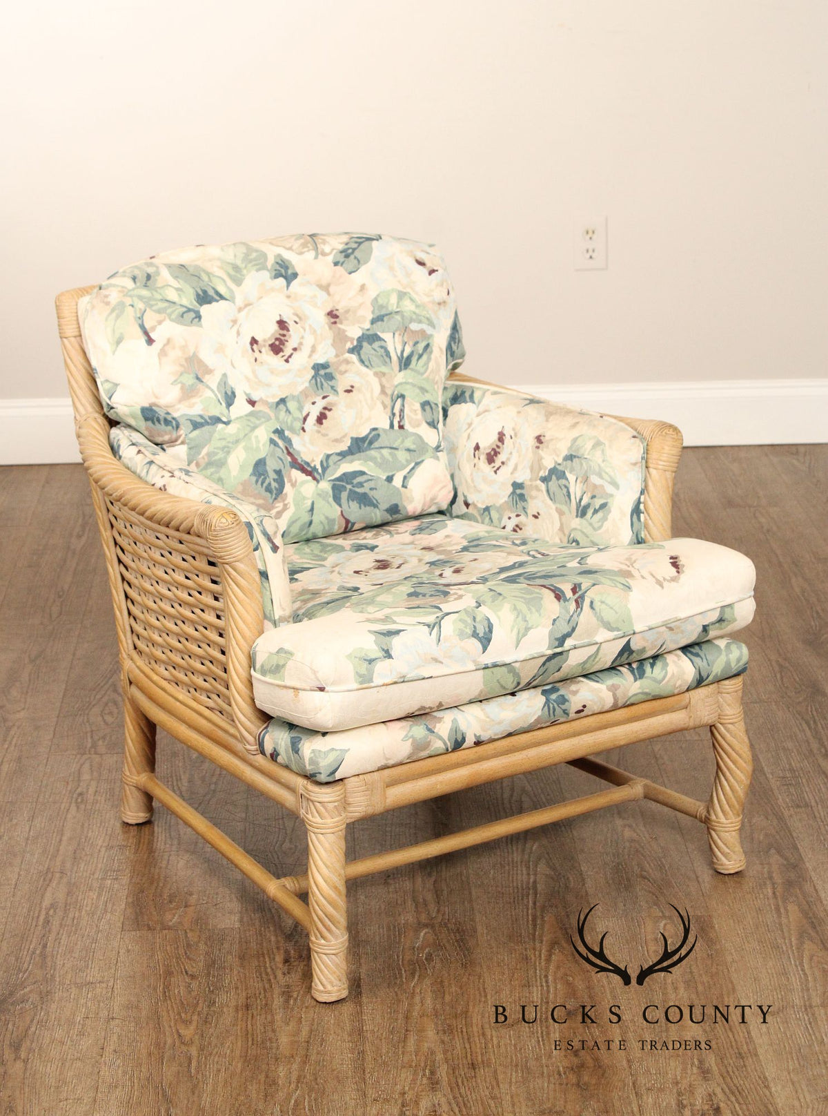 Lane Venture Vintage Pair Of Armchairs With Ottoman