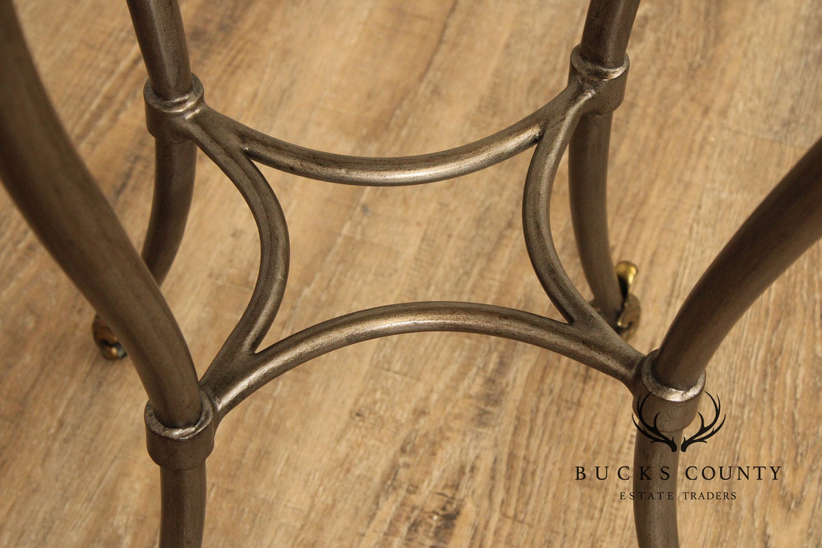 Ethan Allen Hollywood Regency Style Oval Top Side Table