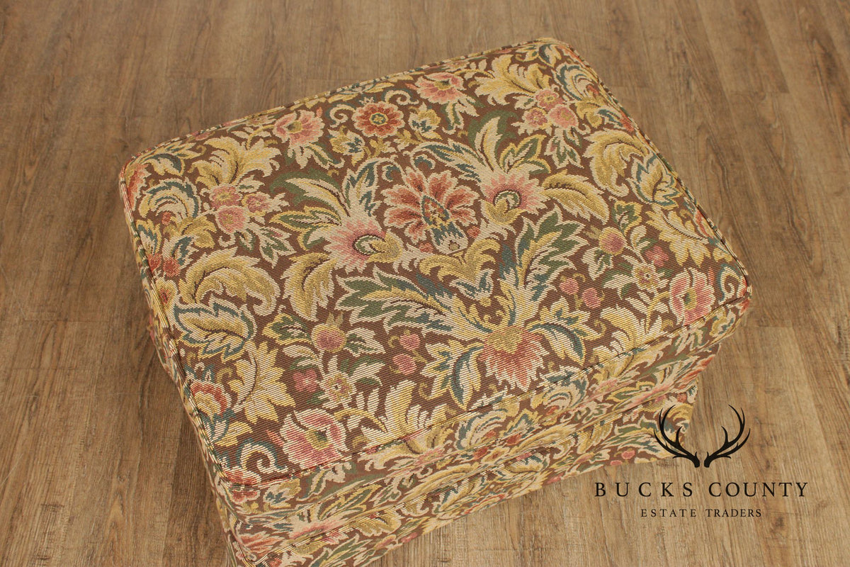 TRS Furniture Traditional Floral Upholstered Club Chair And Ottoman