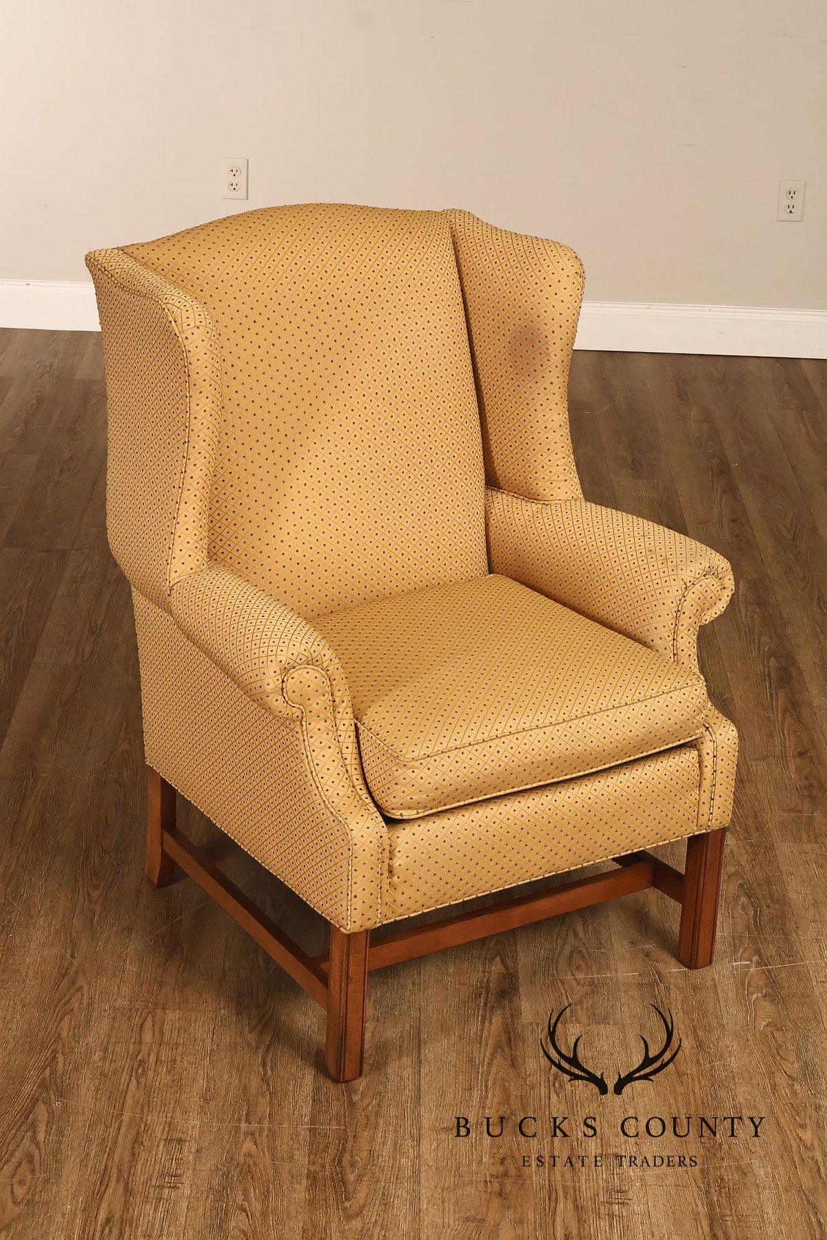 Ethan Allen Traditional Upholstered Wingback Armchair
