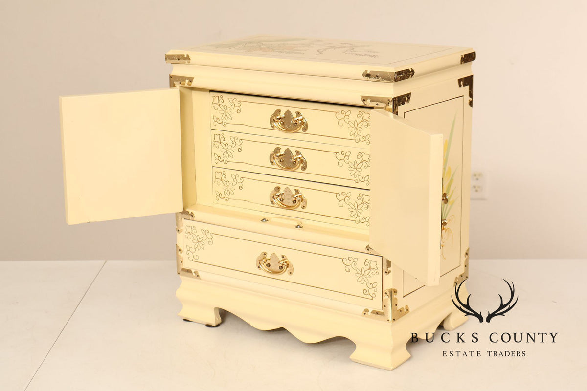Painted Chinoiserie Style Pair Of Jewelry Chest
