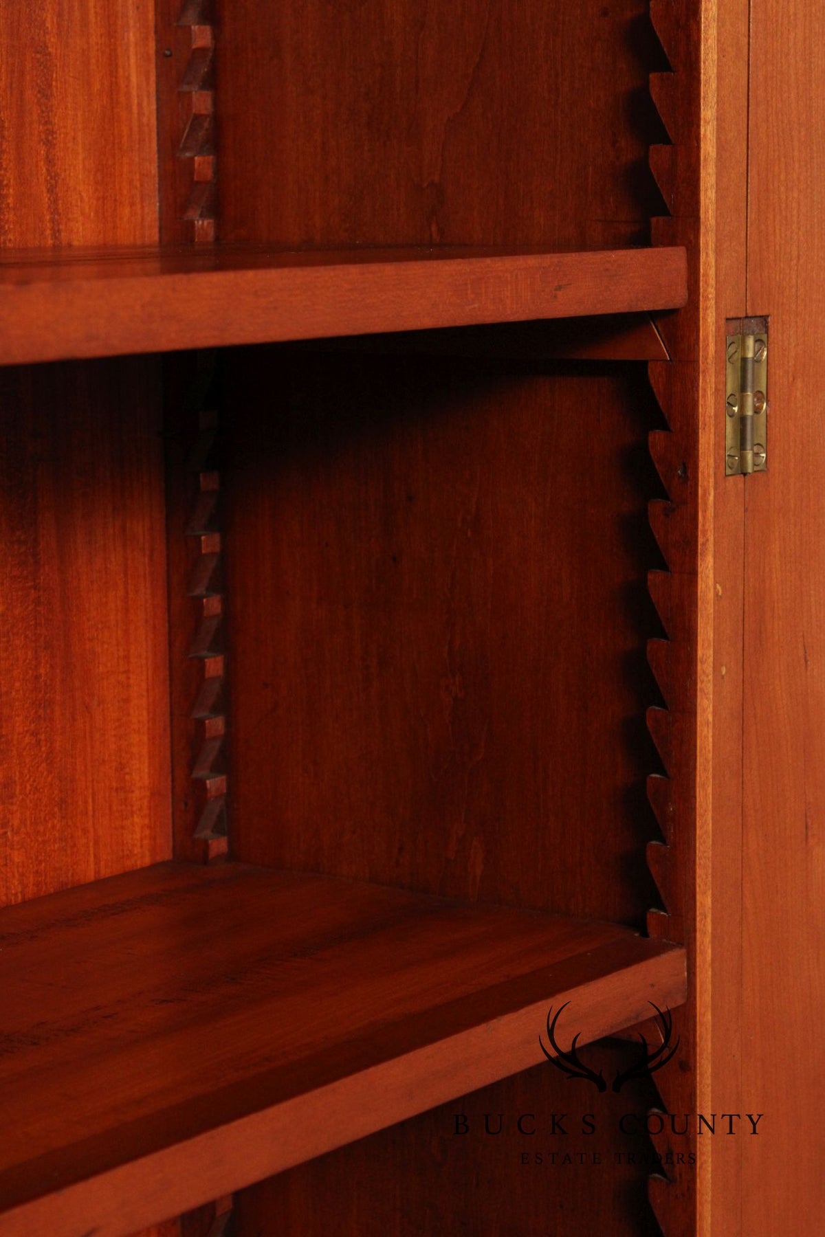 Antique American Empire Large Cherry Stepback Bookcase