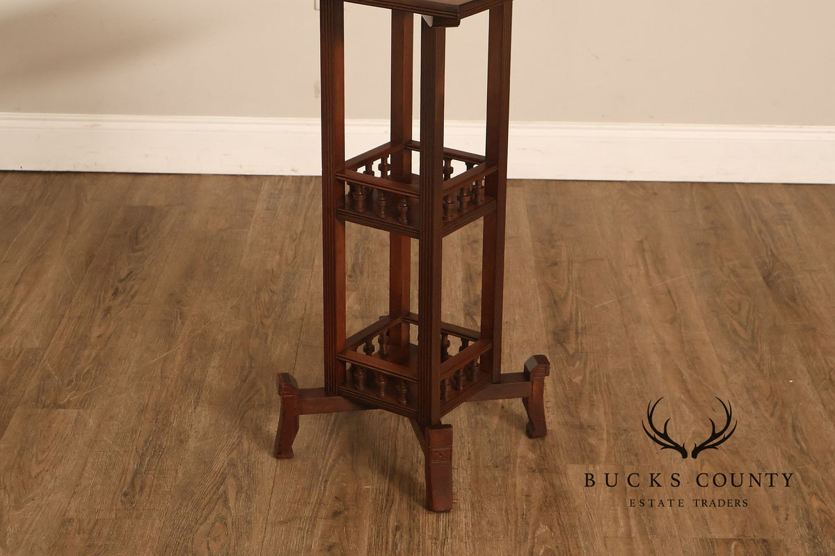 Victorian Eastlake Carved Walnut Plant Stand