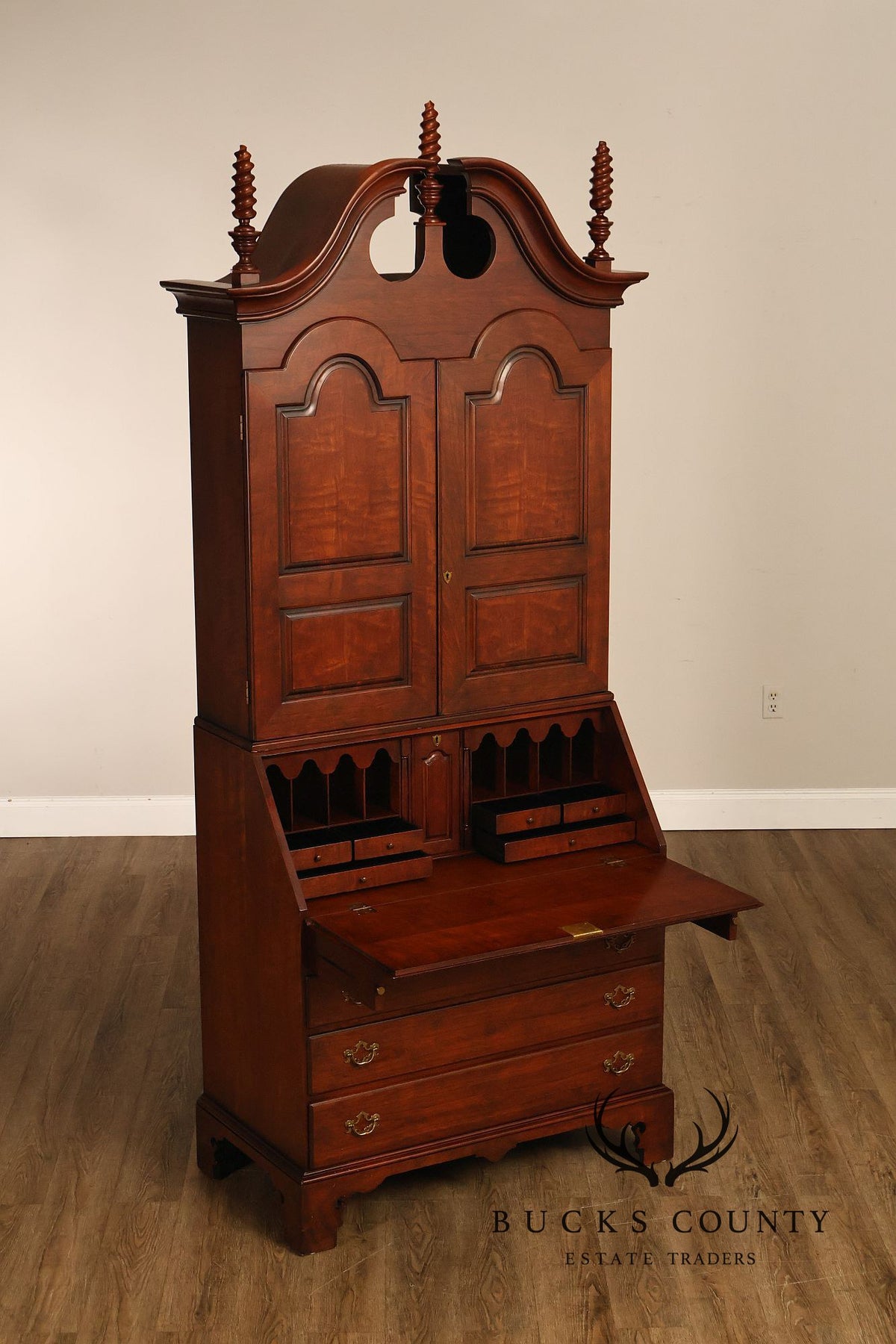 Wright Table Company New England Cherry Secretary Desk Bookcase