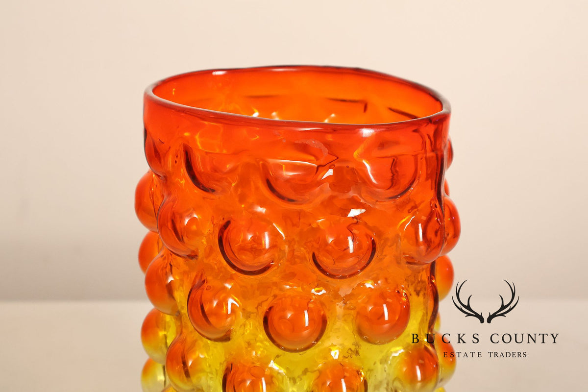 Blenko Mid Century Modern Bubble Glass Vase