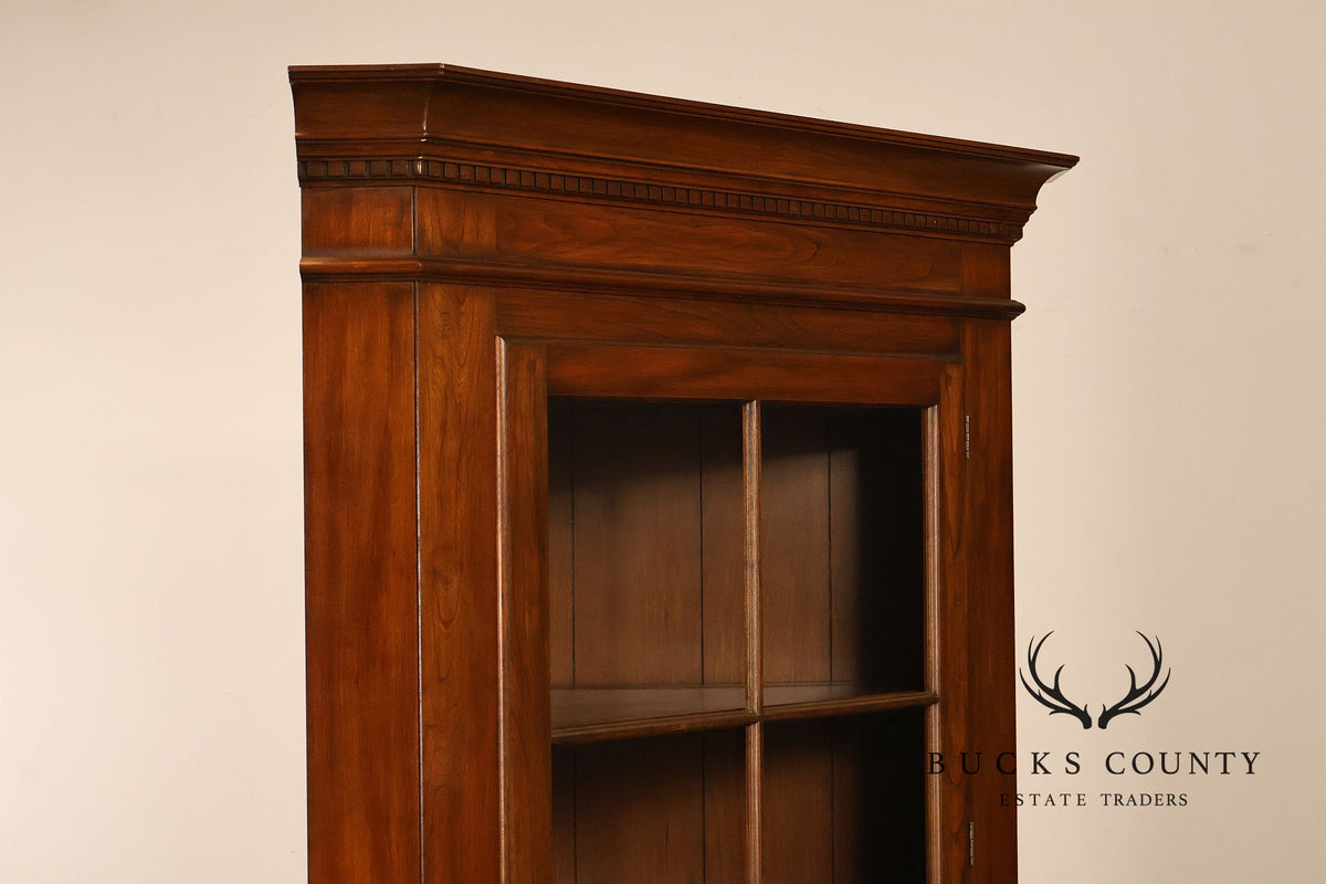 Pennsylvania House Georgian Pair of Lighted Corner Display Cabinets