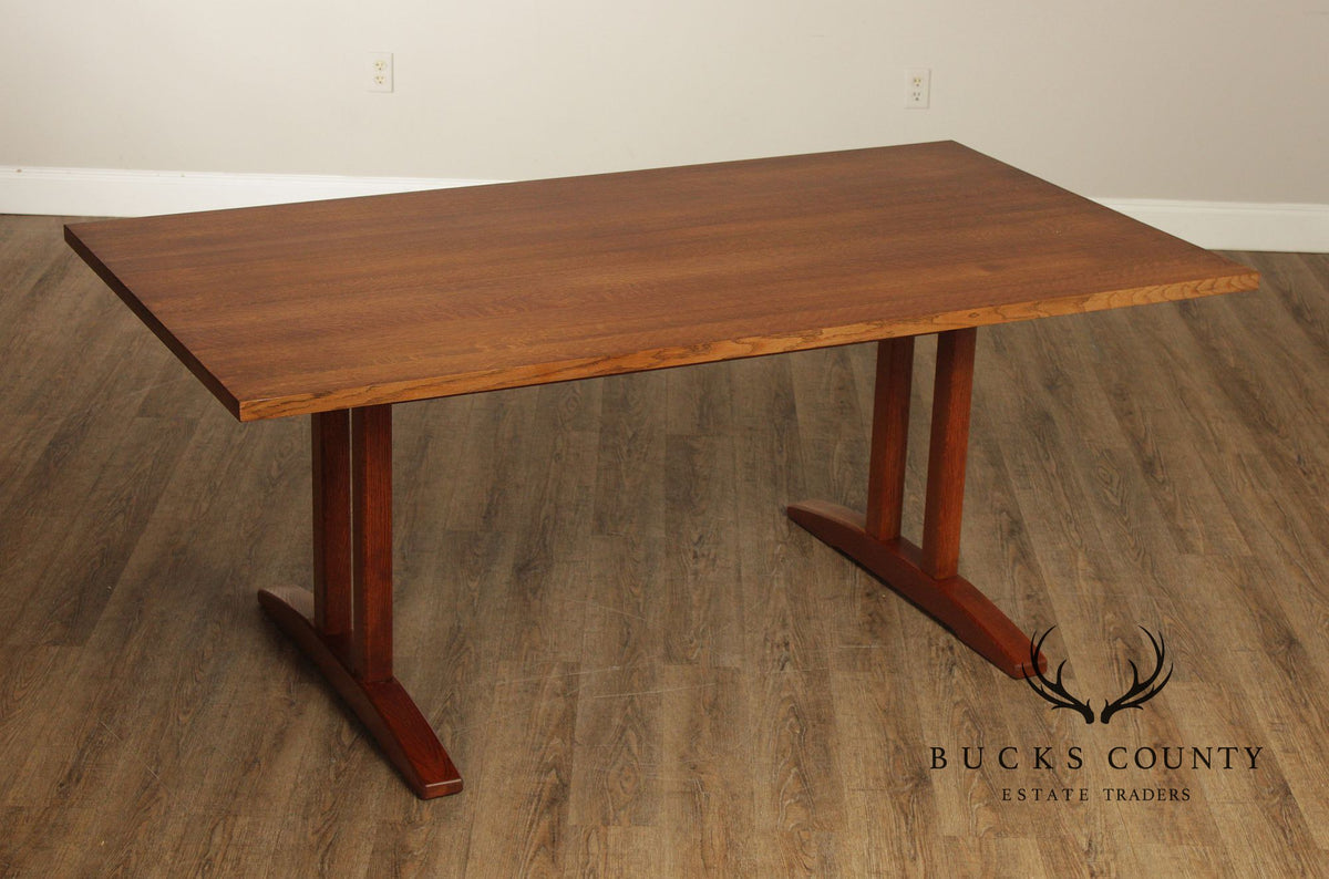 Stickley Mission Collection Oak Trestle Dining Table