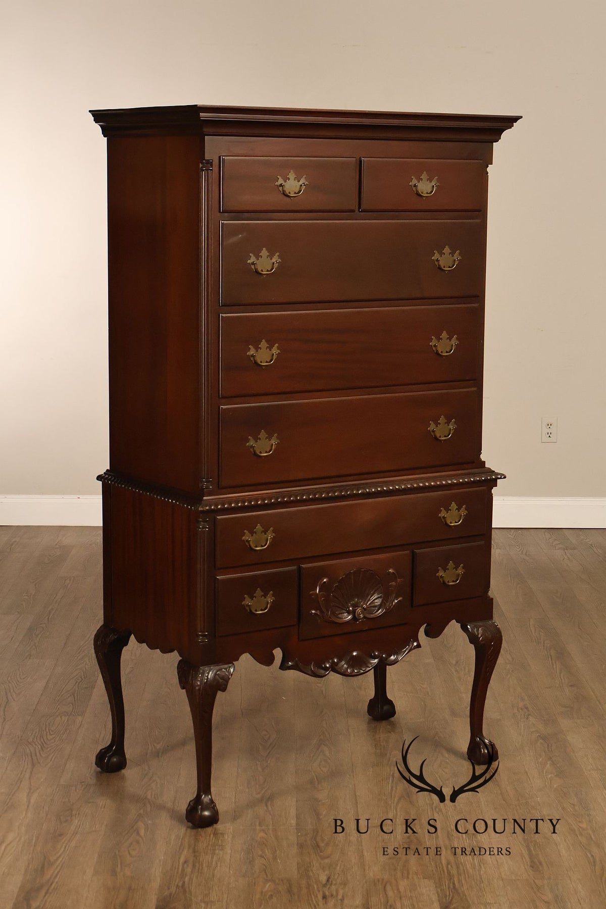 H. Feldenkreis Chippendale Style Mahogany Highboy