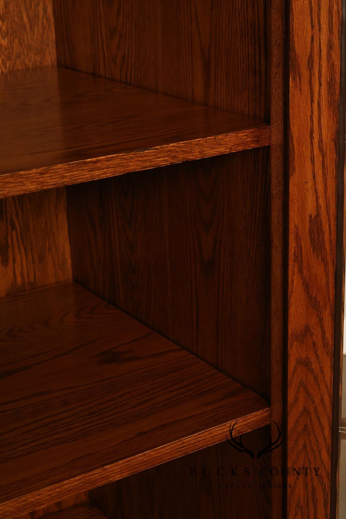 Mission Oak Two Door Display Bookcase Cabinet With Drawers