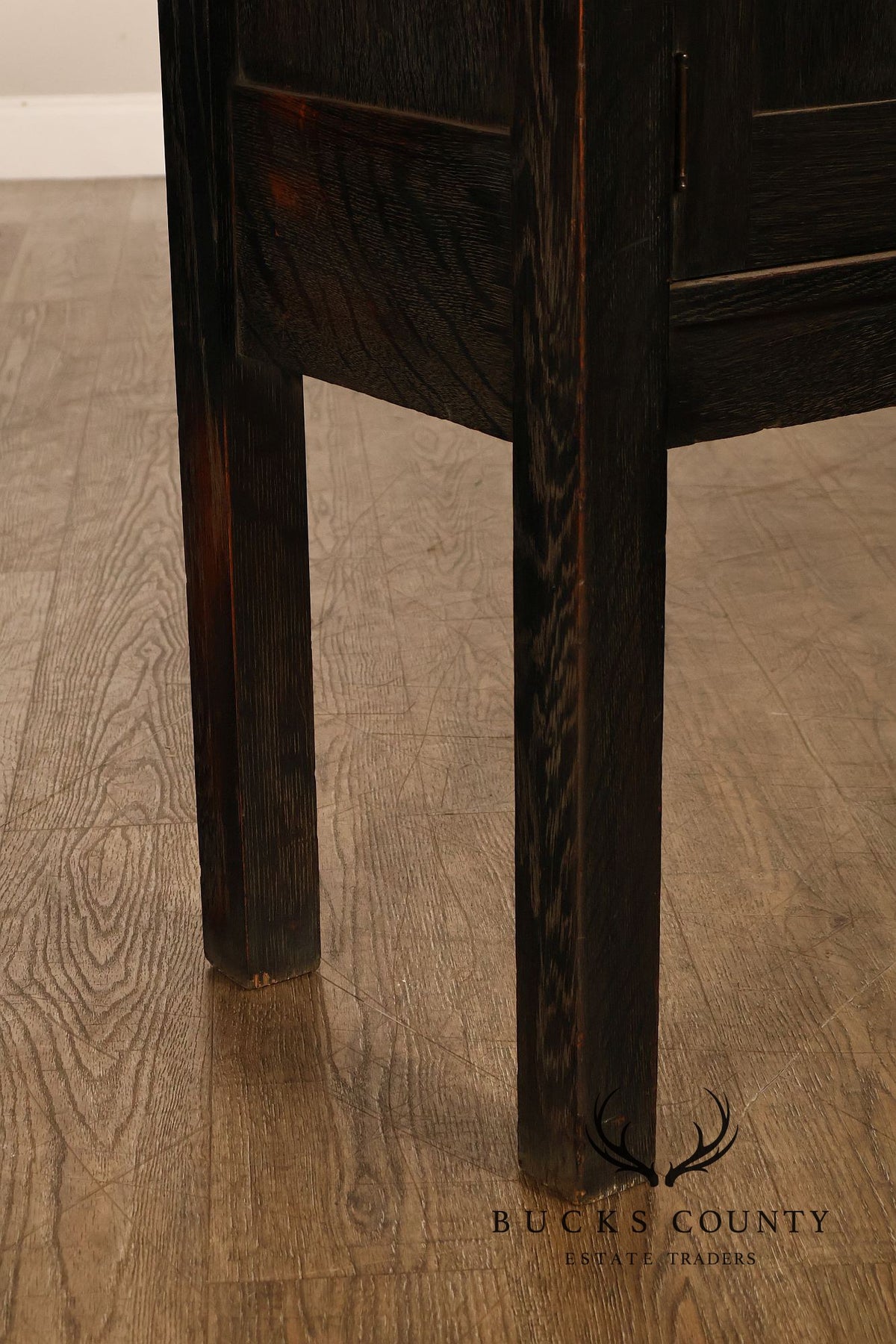 Antique Stickley Brothers Model 6508 Arts And Crafts Oak House Desk With Copper Trimmings