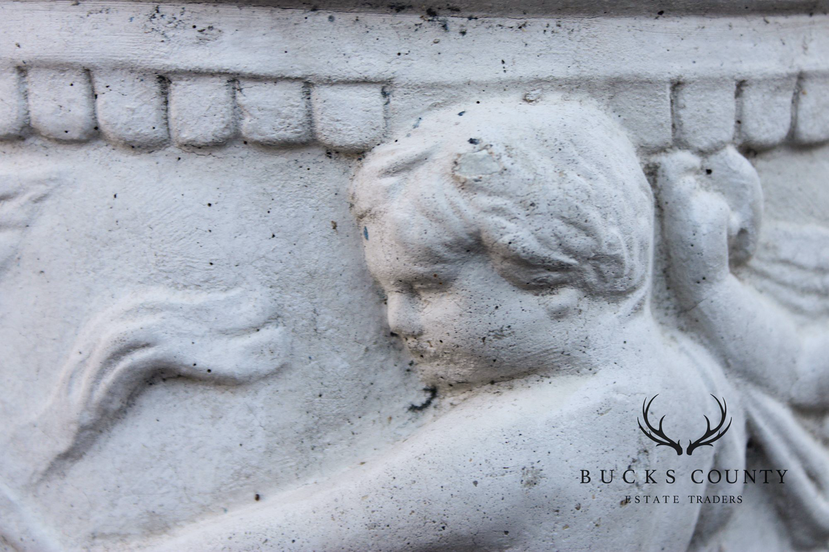 Classical Style Cherub Relief Cast Stone Garden Planter