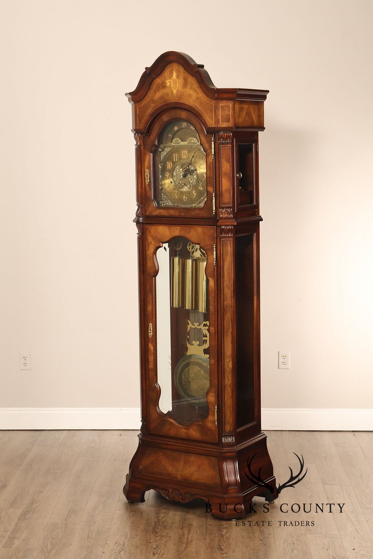Sligh Mahogany Inlaid Grandfather Clock