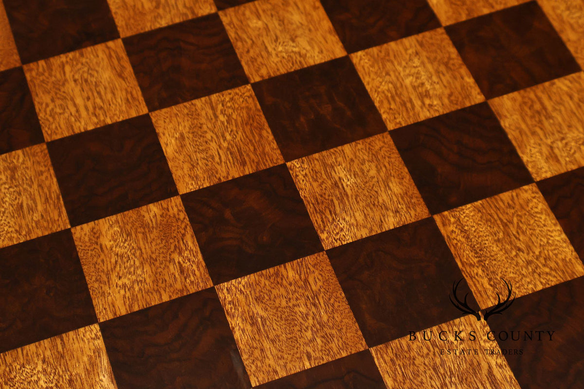 Lloyd Buxton Leather Top Four Drawer Gaming Table With Backgammon And Chess Board