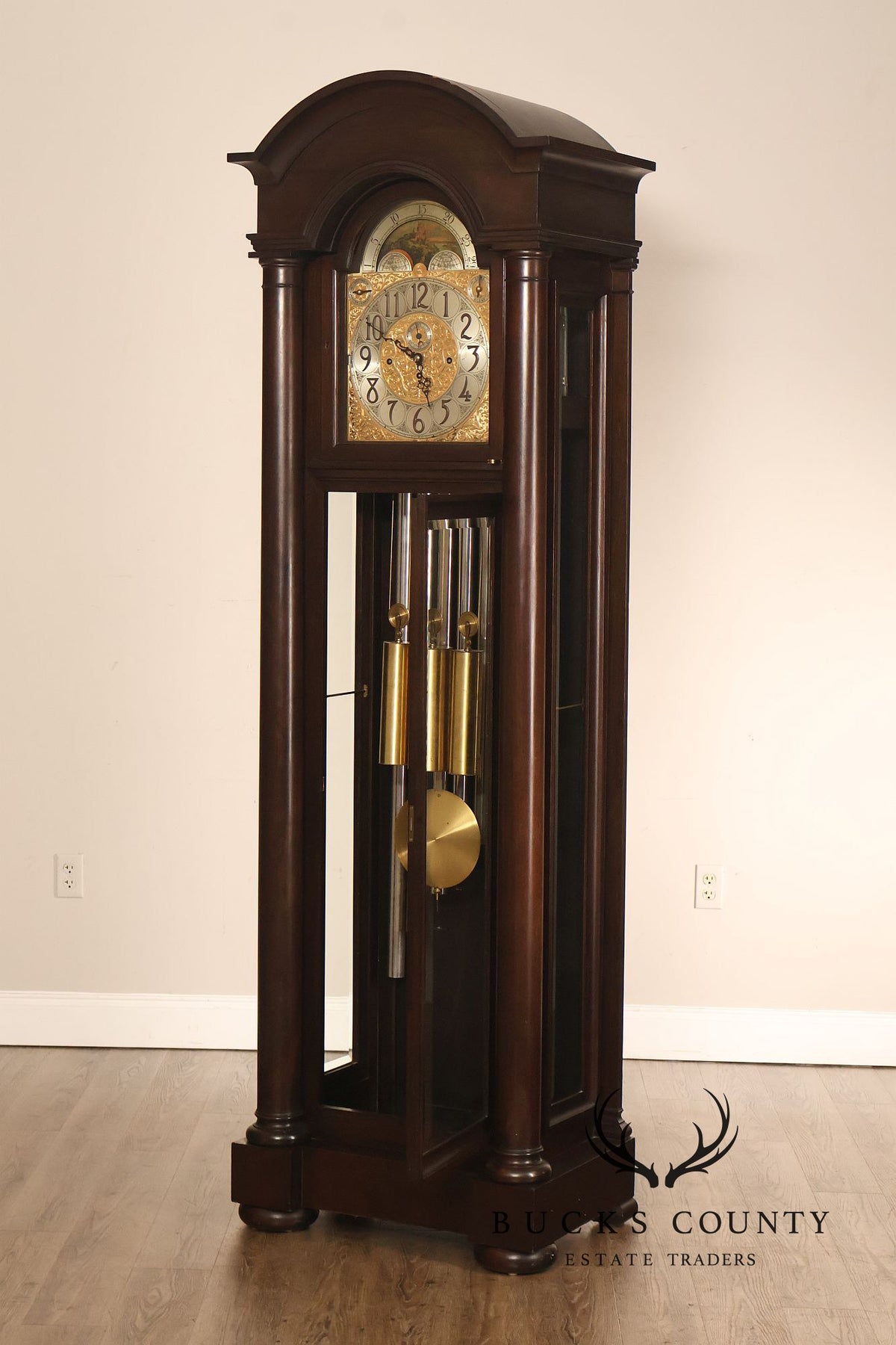 Herschede 1925 “Swan” Nine-Tube Mahogany Hall Clock