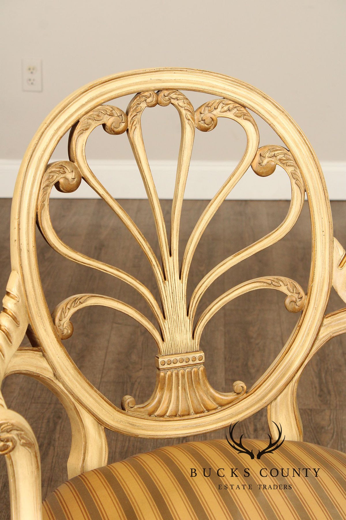 Hickory Chair Italian Provincial Style Cream-Painted Armchair