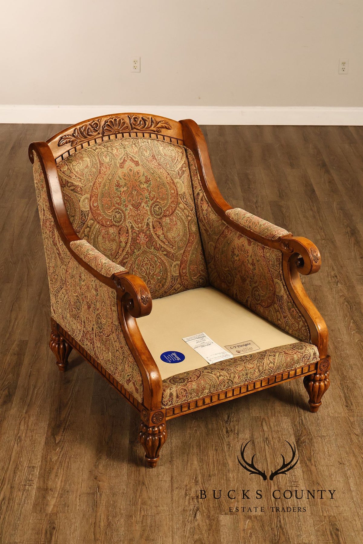 Robb & Stucky British Colonial Style Armchair with Ottoman