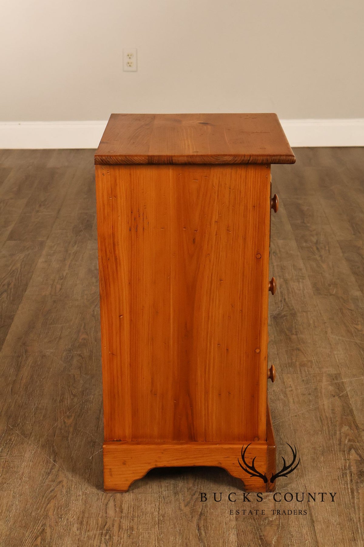 Rustic Pine Four-Drawer Nightstand